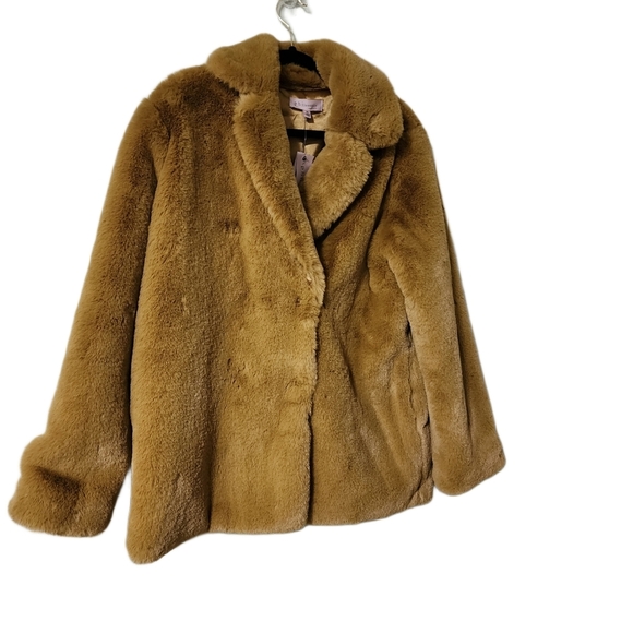 Philosophy faux fur light green/gold jacket size M teddy jacket